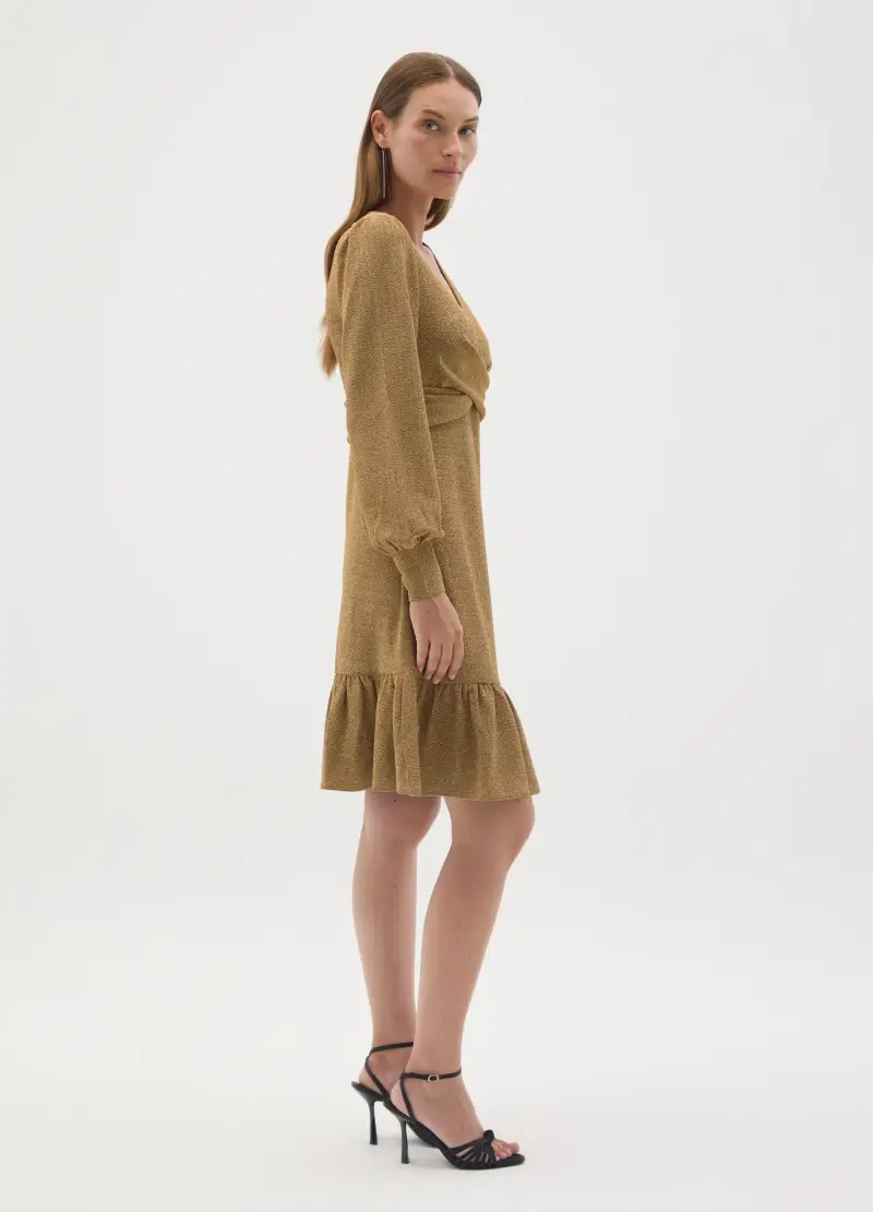 Abito Premaman Dorato Con Lurex, Donna, Oro miniatura 2