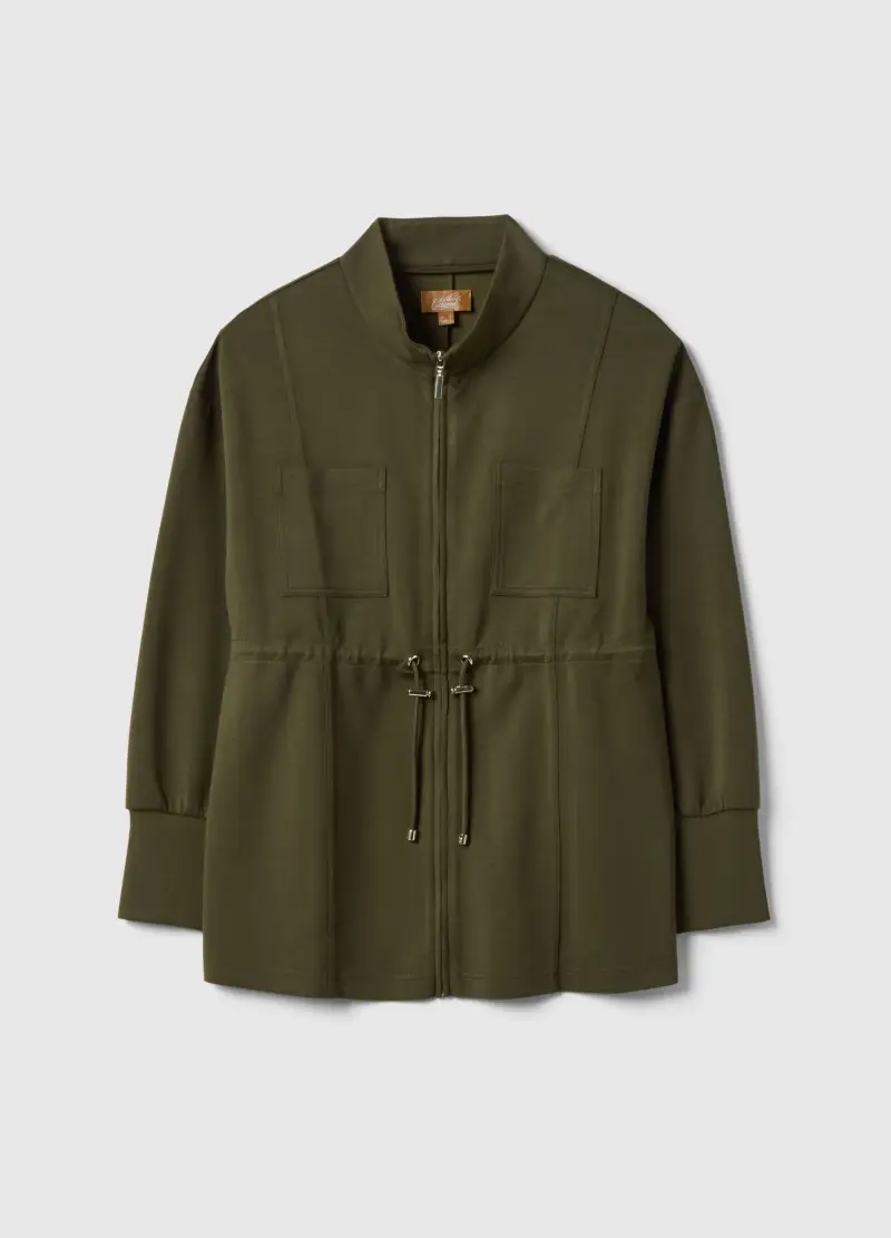 Felpa Premaman In Misto Modal Elasticizzato Verde Relaxed Fit, Donna, Verde