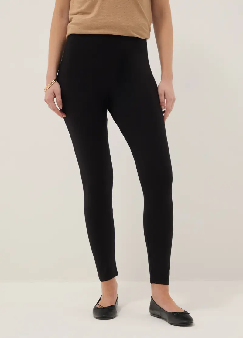 Leggings Premaman Neri Skinny Fit In Viscosa Elasticizzata, Donna, Nero miniatura 2