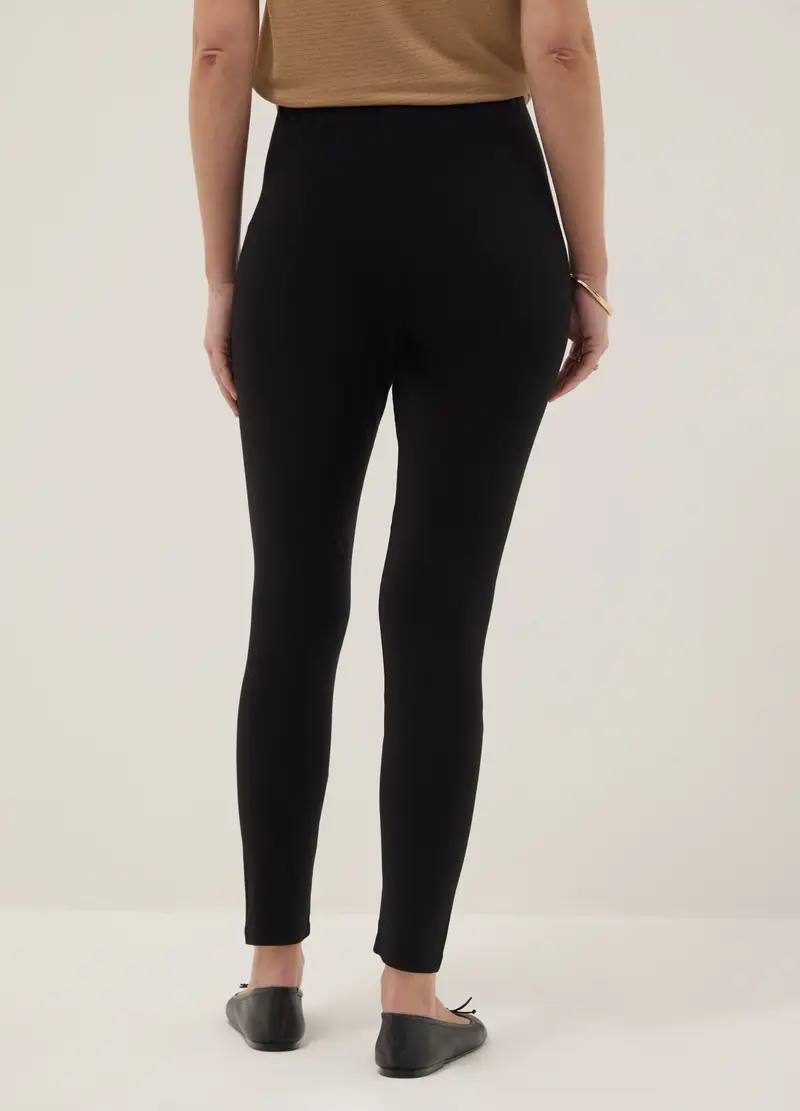 Leggings Premaman Neri Skinny Fit In Viscosa Elasticizzata, Donna, Nero miniatura 3