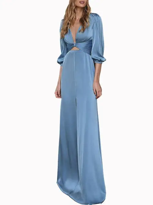 Abito NM22252 celeste raso Blu