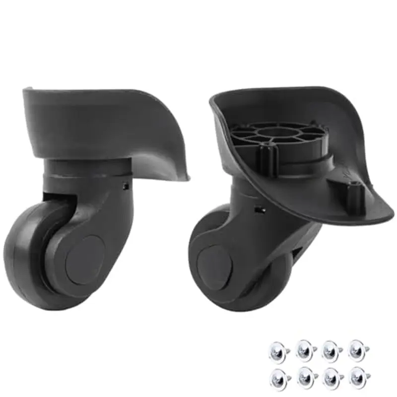 Nicoone Sostituzione ruote girevoli,Ruote in PVC bagagli valigia,Riparazione ruota valigia sostituire per il carrello valigia bagagli,Nero,W041-2 S