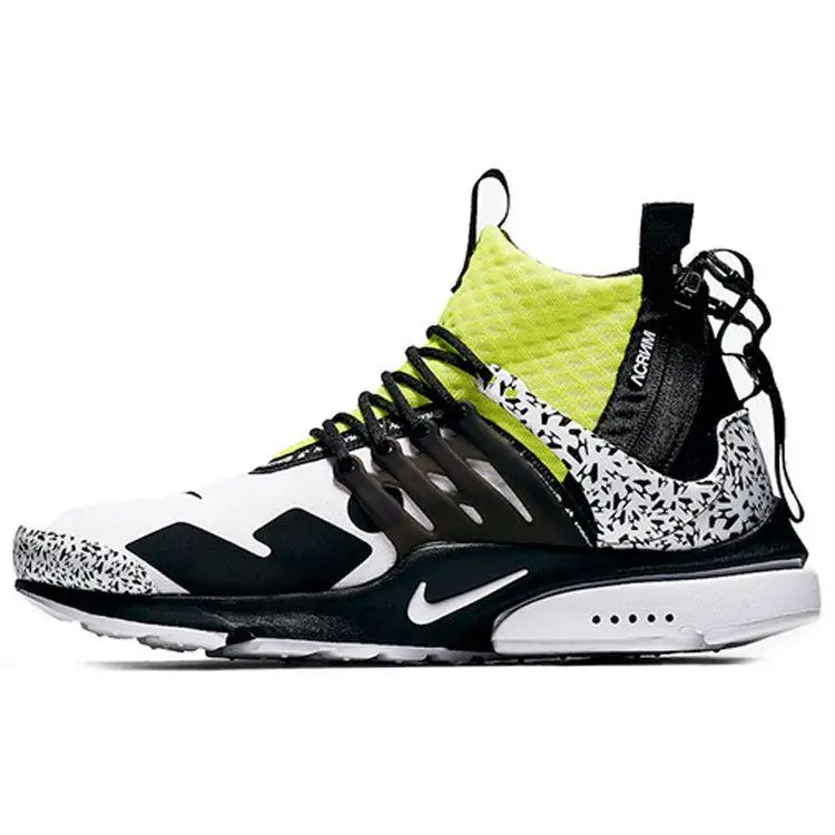 Acronimo x Nike Air Presto Mid Giallo Dinamico Sneakers Unisex Bianco Giallo Dinamico Nero AH7832-100 40