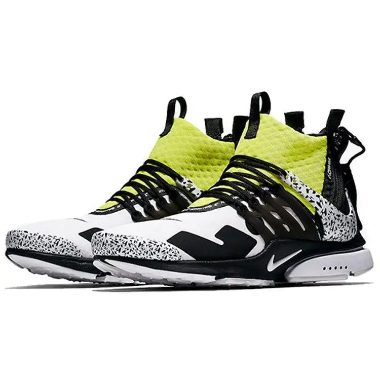 Acronimo x Nike Air Presto Mid Giallo Dinamico Sneakers Unisex Bianco Giallo Dinamico Nero AH7832-100 45 miniatura 2