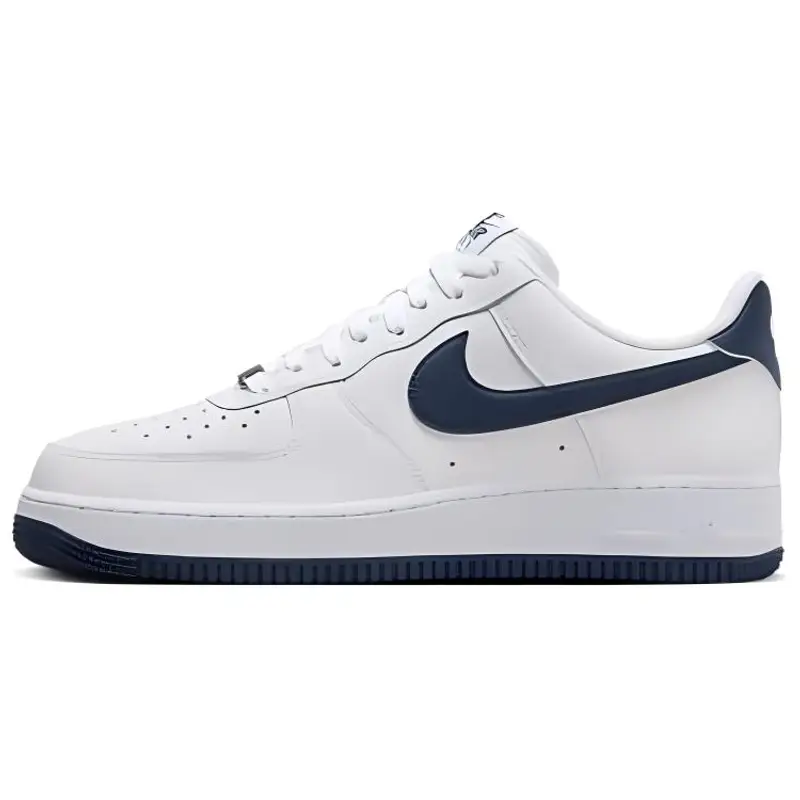 Air Force 1 07 bianche blu notte da uomo, sneakers FJ4146-104 44.5