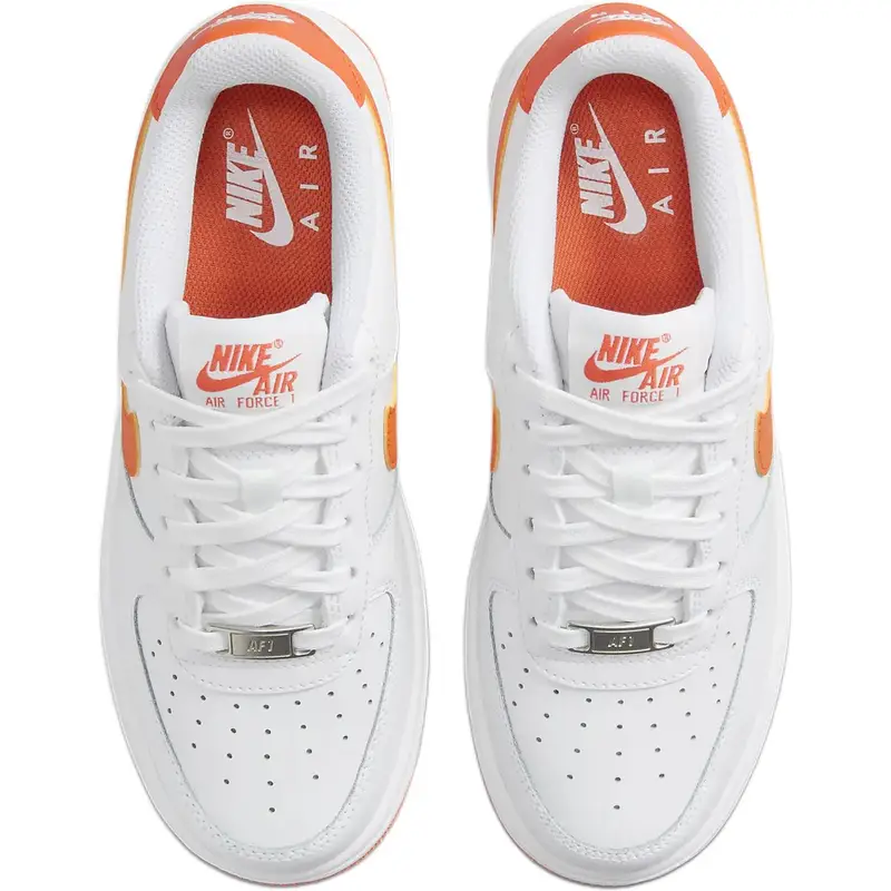 Air Force 1 GS Bianco Arancione Sicurezza Sneakers Bambino FV5948-113 36 5 miniatura 4