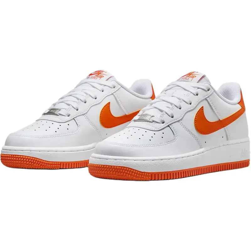 Air Force 1 GS Bianco Arancione Sicurezza Sneakers Bambino FV5948-113 36 miniatura 2