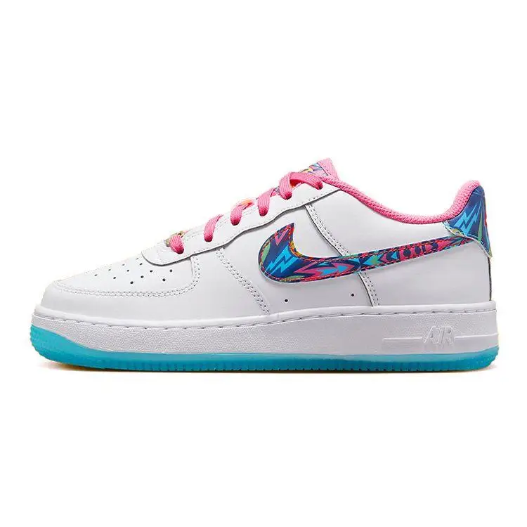 Air Force 1 Low GS All-Star 2023 Sneakers per Bambini Bianco Rosa-Bagliore Giallo-Velocità DZ4883-100 36 5