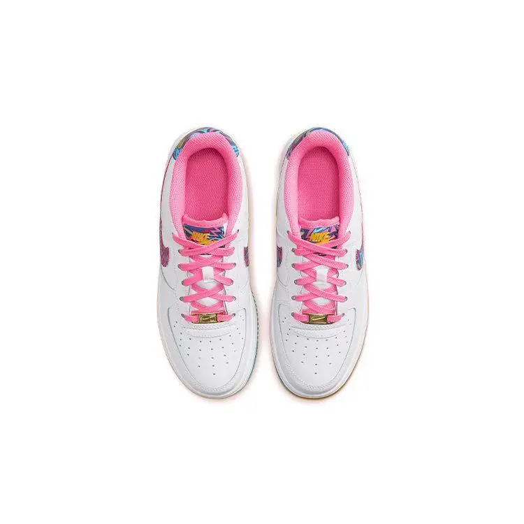 Air Force 1 Low GS All-Star 2023 Sneakers per Bambini Bianco Rosa-Bagliore Giallo-Velocità DZ4883-100 36 miniatura 4