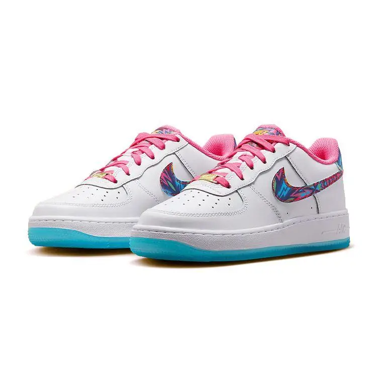 Air Force 1 Low GS All-Star 2023 Sneakers per Bambini Bianco Rosa-Bagliore Giallo-Velocità DZ4883-100 36 miniatura 5