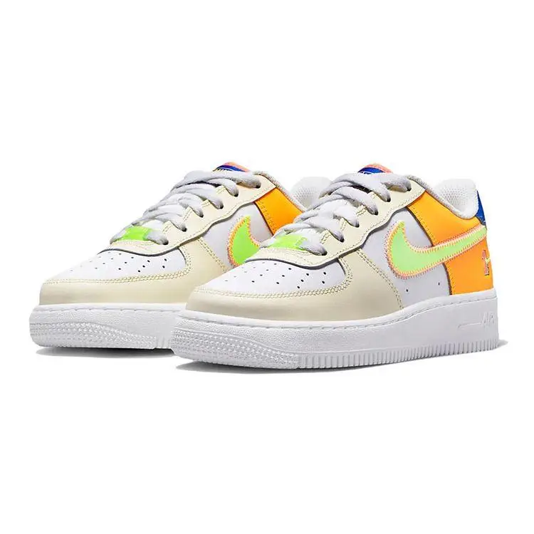 Air Force 1 LV8 GS Player One - Sneakers Laser Orange da Bambino Bianco Verde Fantasma FB1838-131 miniatura 3