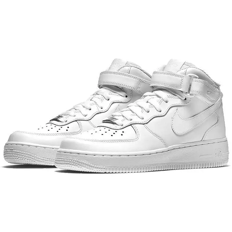 Air Force 1 Mid 07 Pelle Triplo Bianco Sneakers da Donna 366731-100 37 5 miniatura 3