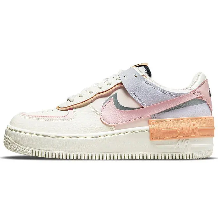 Air Force 1 Shadow Arancione Gesso Rosa Glassa Scarpe da Ginnastica da Donna Crema Vela Ossidiana Scuro CI0919-111 38