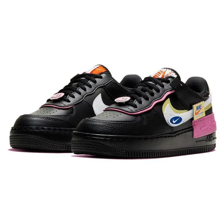 Air Force 1 Shadow Cosmic Fuchsia Sneakers da Donna Nero Limelight Bianco CU4743-001 42 5 miniatura 5