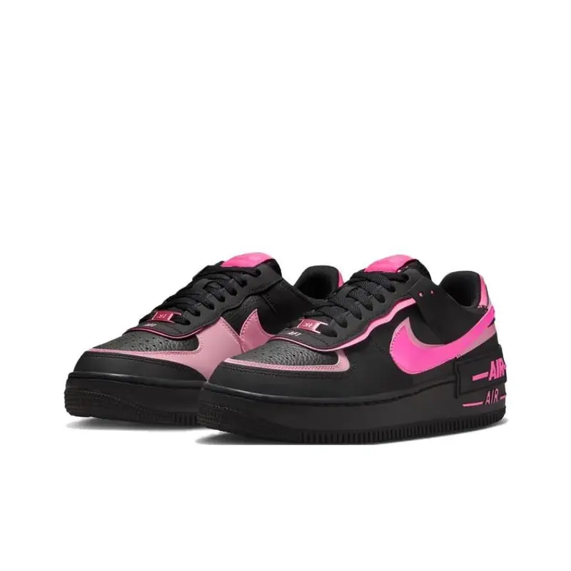 Air Force 1 Shadow Nero Rosa Scrittura Sneakers da Donna Rosa-Esplosione CI0919006 35 5 miniatura 5