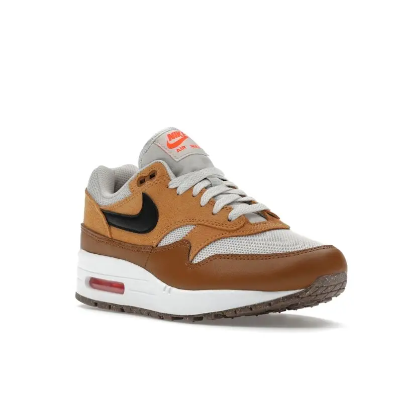 Air Max 1 Essential Lino Marrone British Uomo Sneakers Osso Chiaro Nero FZ5808-004 38 5 miniatura 2