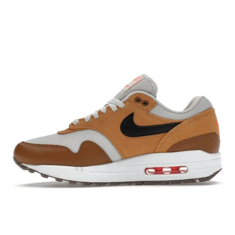 Air Max 1 Essential Lino Marrone British Uomo Sneakers Osso Chiaro Nero FZ5808-004 38 5 miniatura 5