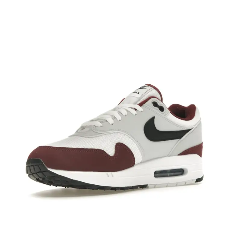 Air Max 1 Rosso Scuro Team Uomo Sneakers Bianco Nero Platino Puro FD9082-106 43 miniatura 2