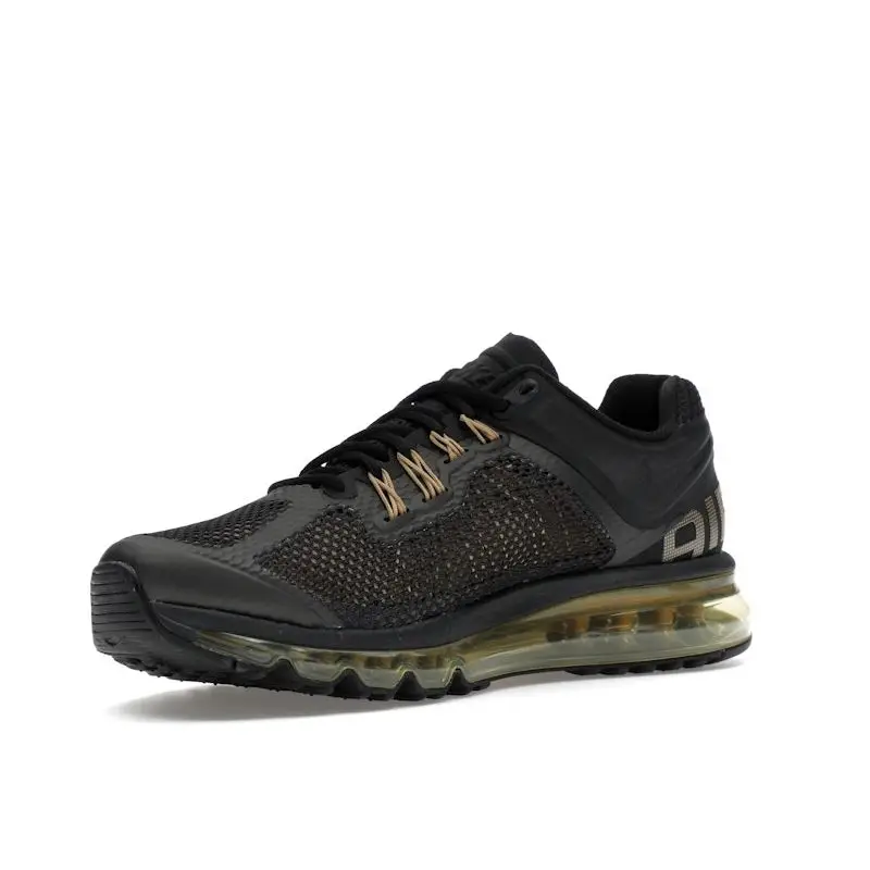 Air Max 2013 Nero Oro Piatto Sneakers Unisex Oro Metallizzato HQ1927-001 44 miniatura 2