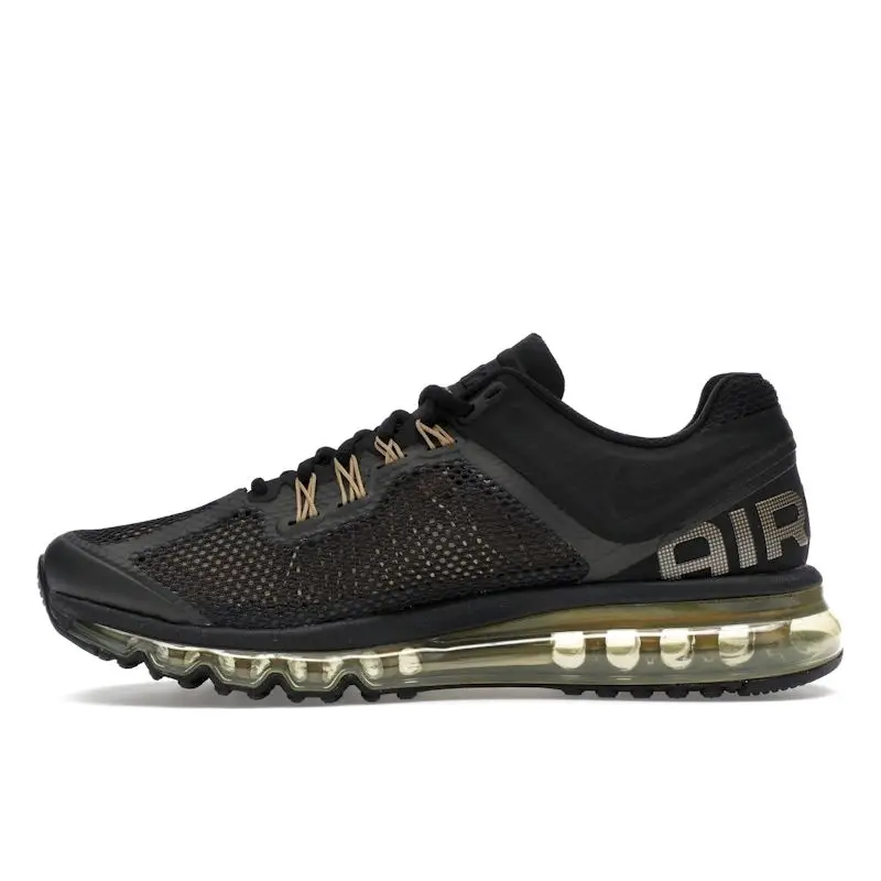 Air Max 2013 Nero Oro Piatto Sneakers Unisex Oro Metallizzato HQ1927-001 44 miniatura 5