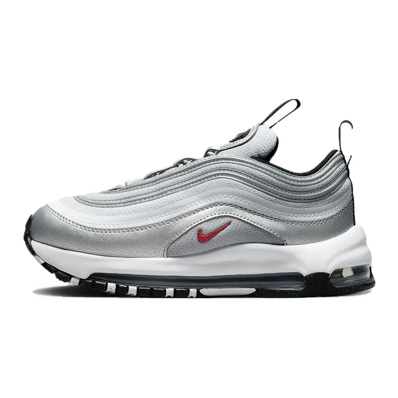 Air Max 97 PS Silver Bullet 2023 Scarpe da Ginnastica per Bambini Argento Metallizzato Rosso Varsity Bianco FB2963-001 28