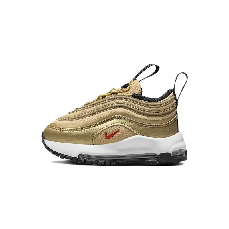 Air Max 97 TD Oro Metallizzato 2023 Sneakers per Bambini Nero Bianco Rosso Università FB2964-700 26