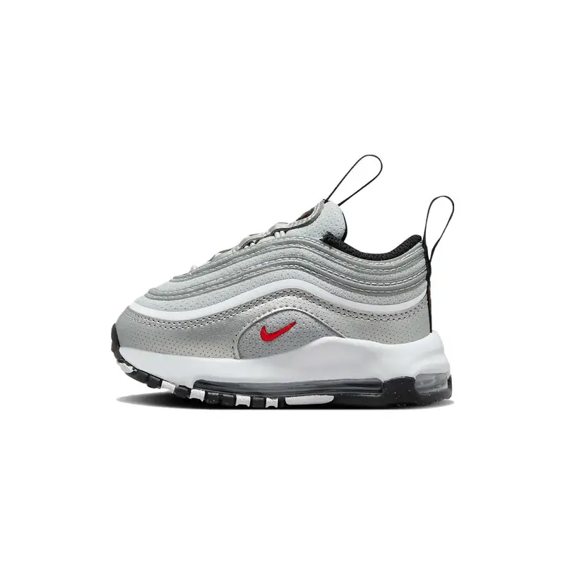 Air Max 97 TD Silver Bullet 2023 Sneakers per Bambini Argento Metallizzato Rosso Varsity Bianco FB2964-001 23 5