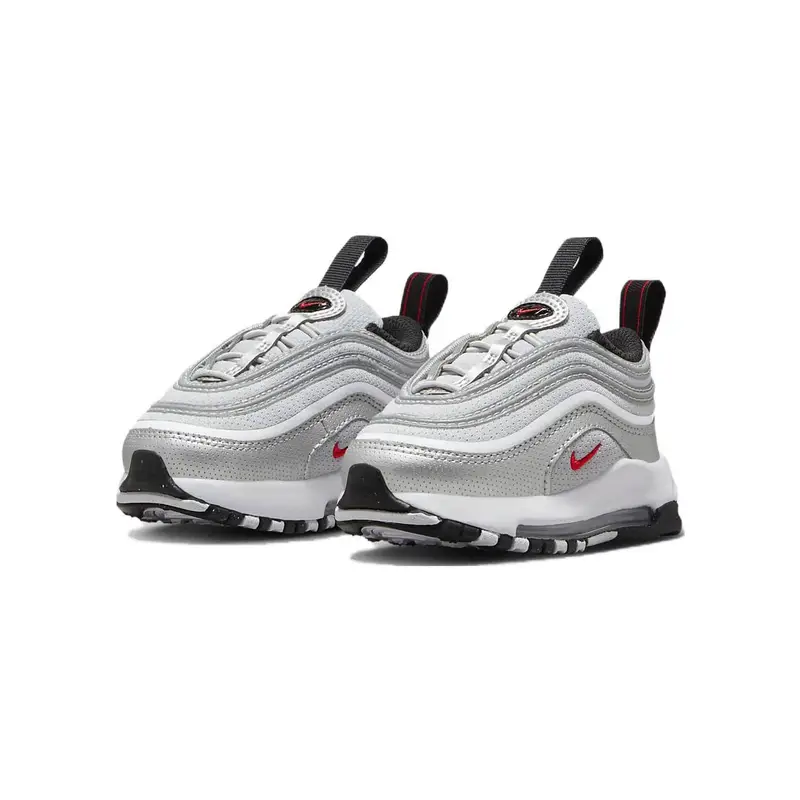 Air Max 97 TD Silver Bullet 2023 Sneakers per Bambini Argento Metallizzato Rosso Varsity Bianco FB2964-001 25 miniatura 4