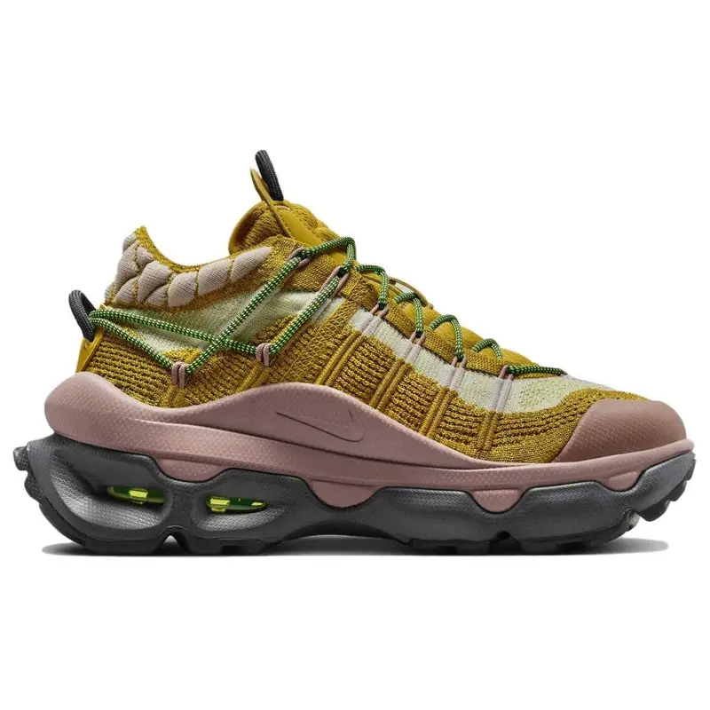 Air Max Flyknit Venture Bronzino Malva Affumicato Sneakers Donna Giallo Volt Grigio Fumo Scuro FD2110-700 39 miniatura 3