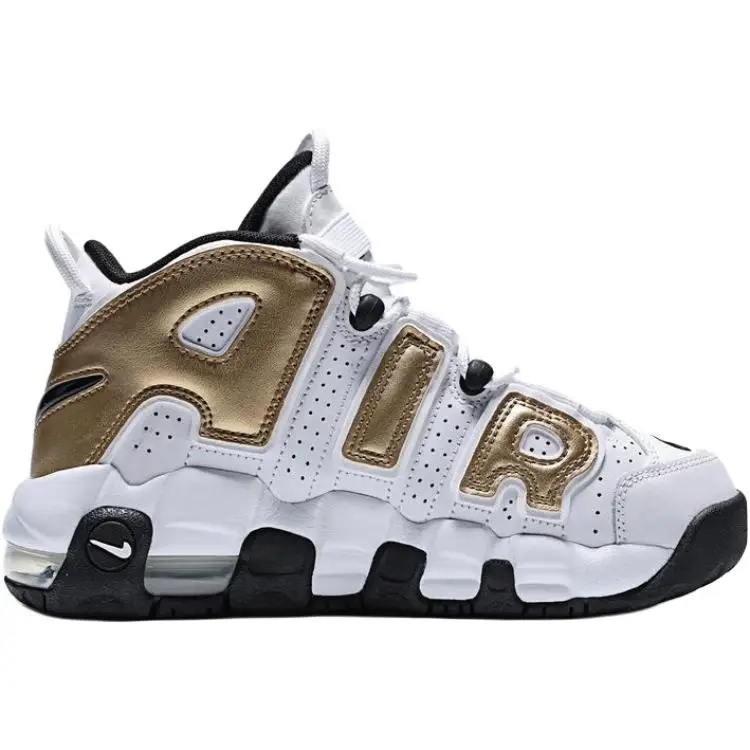 Air More Uptempo Comode Morbide Scarpe da Basket Alte per Bambini Scarpe da basket unisex Bianco Platino IO7601-171 36 5 miniatura 4