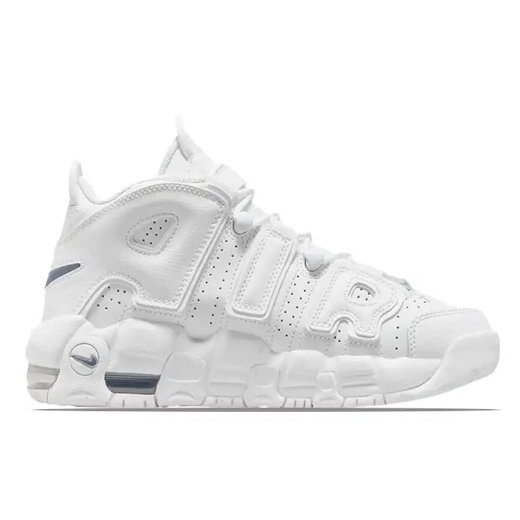 Air More Uptempo GS Bianco Blu Navy Mezzanotte Sneakers Bambino DH9719-100 38.5 miniatura 2