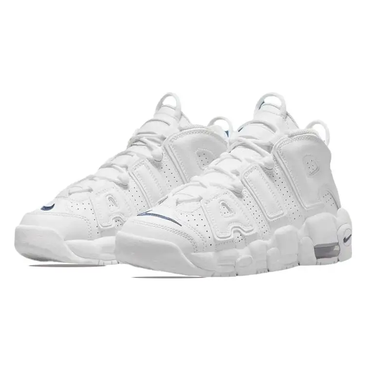 Air More Uptempo GS Bianco Blu Navy Mezzanotte Sneakers Bambino DH9719-100 39 miniatura 5