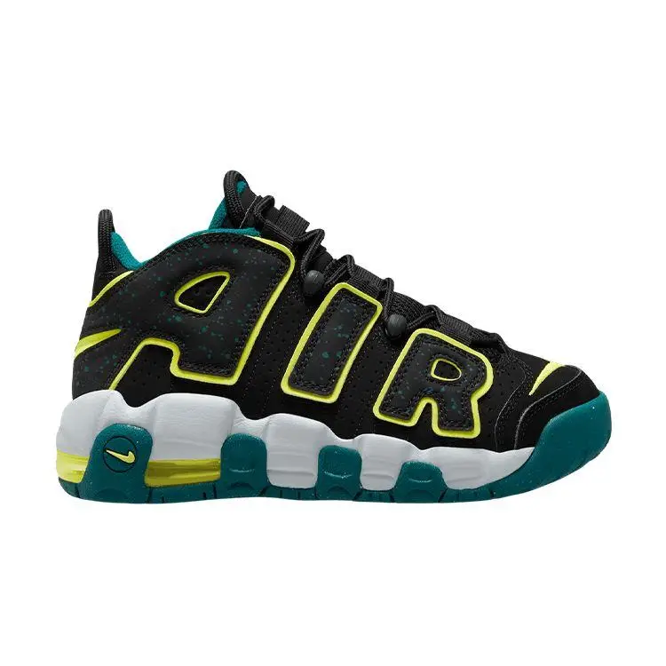Air More Uptempo GS Nero Geode Teal Sneakers Bambino Clear-Jade Volt DZ2809-001 39 miniatura 3