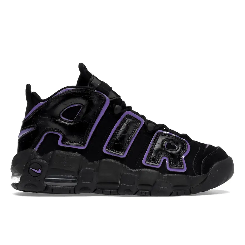 Air More Uptempo GS Nero Uva Action Scarpe da Ginnastica da Bambino Bianco Oro Metallizzato DX5954-001 35 5