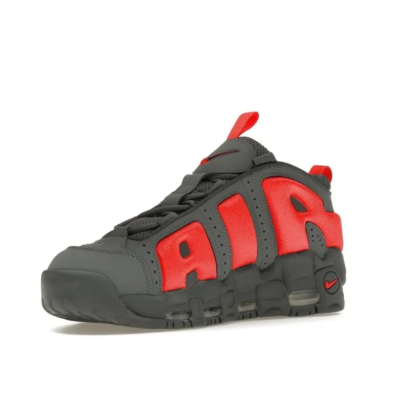 Air More Uptempo Low Grigio Scuro Rosso Chiaro Sneakers da Uomo Argento Metallizzato FZ3055-002 40.5 miniatura 4