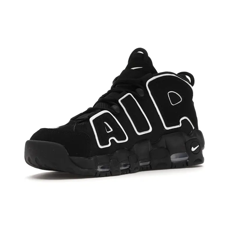 Nike Air More Uptempo Nero e Bianco Uomo Sneakers miniatura 3