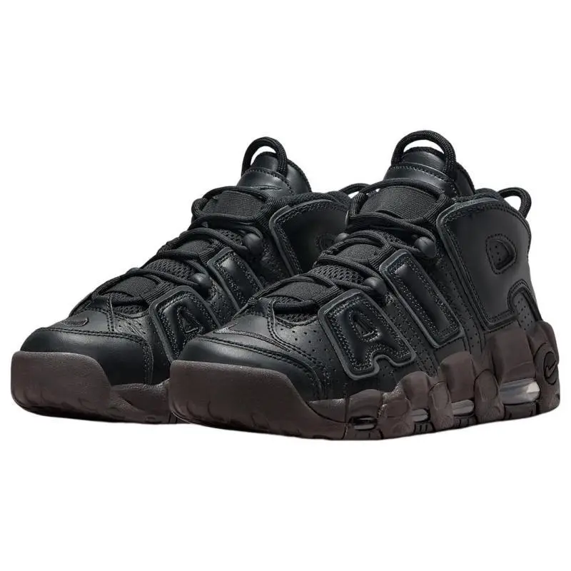 Air More Uptempo Nero Marrone Velluto Vintage Basket DV1137-001 35 5 miniatura 4