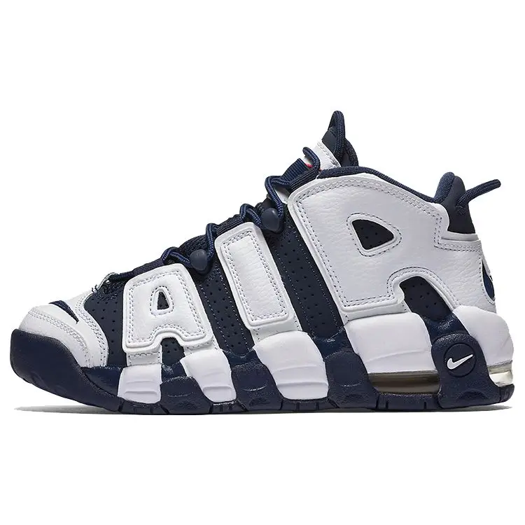 Air More Uptempo Olympic Pelle Sintetica Confortevole Antiscivolo Ammortizzante Durevole Mid-Top Scarpe da Basket per Bambini 415082-104(2020) 40