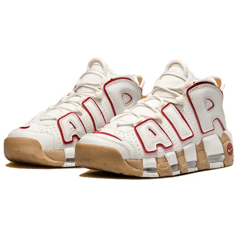Air More Uptempo Phantom Gym Red Gum Sneakers da Donna Crema Gomma Marrone Chiaro Trasparente DV1137-002 42 5 miniatura 5