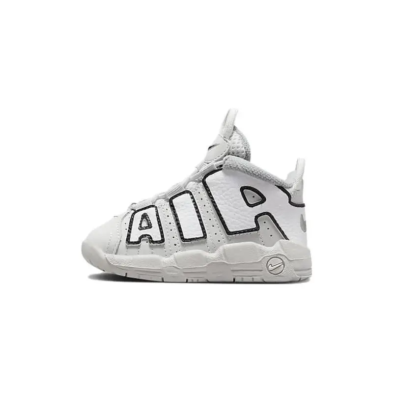 Air More Uptempo TD Photon Dust Nero Sneakers da Bambino Bianco Argento Metallizzato FD0024-001 26
