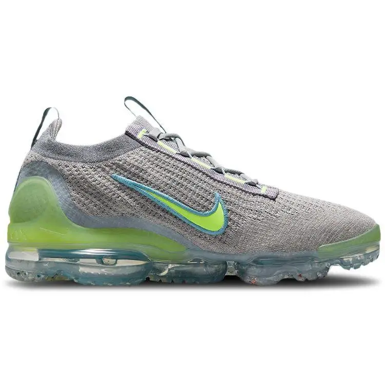Air VaporMax 2021 Flyknit Grigio Chiaro Lime Liquido Uomo Sneakers Grigio Particellare Alluminio Grigio Appena DH4084-003 41 miniatura 3