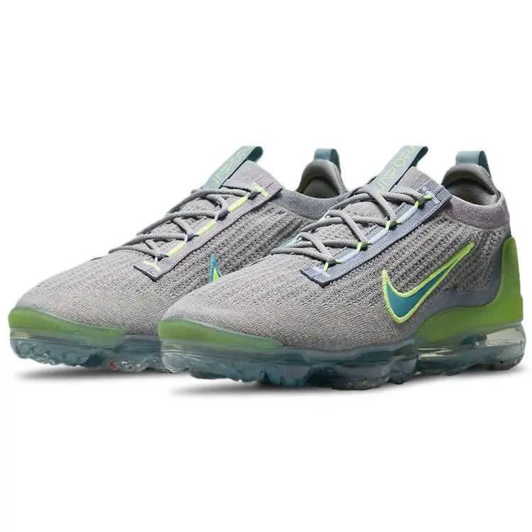 Air VaporMax 2021 Flyknit Grigio Chiaro Lime Liquido Uomo Sneakers Grigio Particellare Alluminio Grigio Appena DH4084-003 41 miniatura 5
