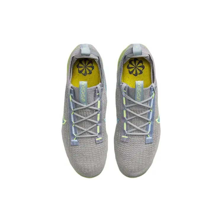 Air VaporMax 2021 Flyknit Grigio Chiaro Lime Liquido Uomo Sneakers Grigio Particellare Alluminio Grigio Appena DH4084-003 43 miniatura 2