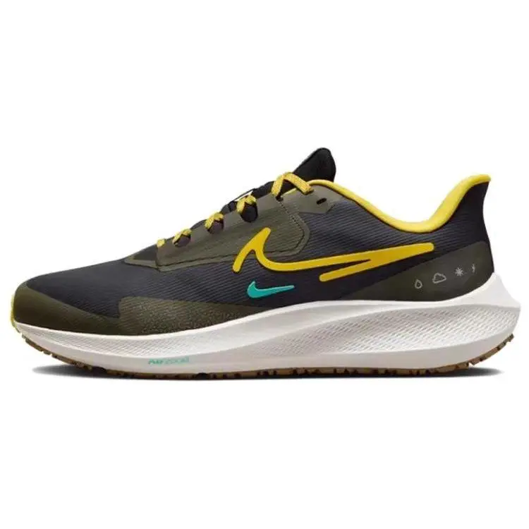 Air Zoom Pegasus 39 Shield Nero Zolfo Vivace Scarpe da Ginnastica da Uomo Osso Chiaro Beige Dorato FV8107-070 45