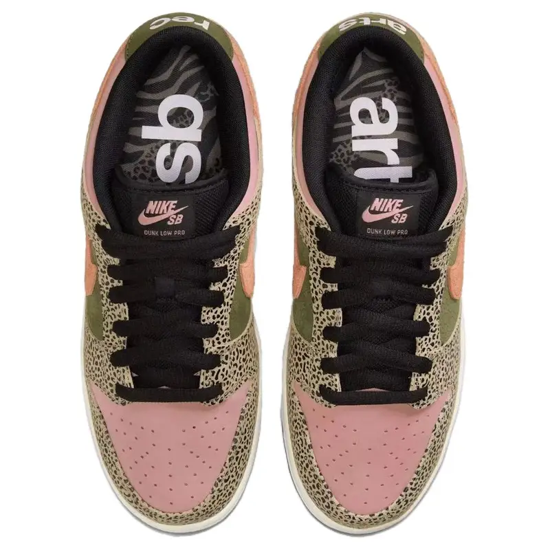 Arts-Rec x Nike Dunk Low SB Per Uso Ricreativo Sneakers Unisex Multicolor Kaki Marrone Ambrato IH3211-200 38.5 miniatura 4