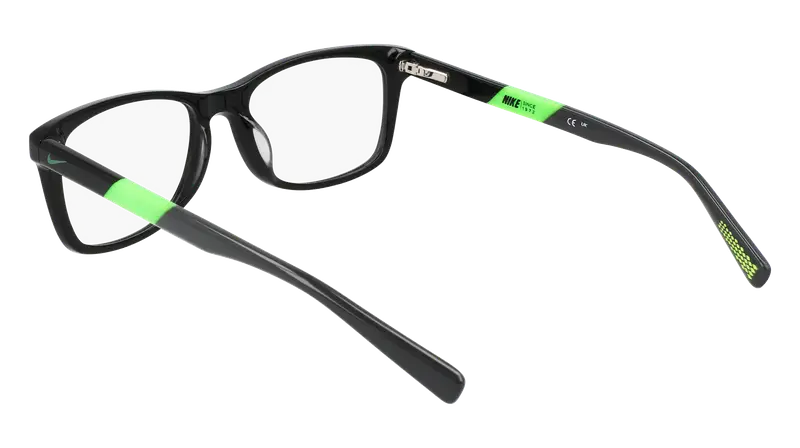 Nike Bambino NIKE 5538 001 Montature da vista Acetato Nero Squadrata Normale Fotocromatiche miniatura 2