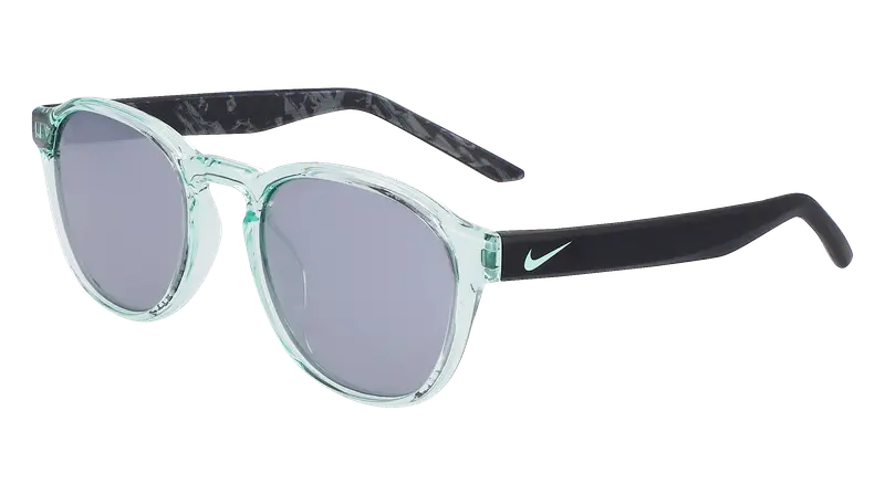 Nike Bambino NIKE SMASH DZ7382 342 Occhiali da sole Bio-iniettato Verde Argento Rotonda Normale Fotocromatiche