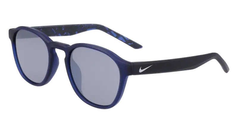 Nike Bambino NIKE SMASH DZ7382 410 Occhiali da sole Bio-iniettato Blu Argento Rotonda Normale Fotocromatiche