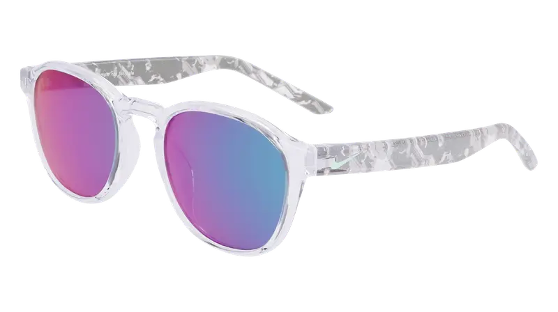 Nike Bambino NIKE SMASH M DZ7383 900 Occhiali da sole Bio-iniettato Trasparente Blu / viola Rotonda Normale Fotocromatiche