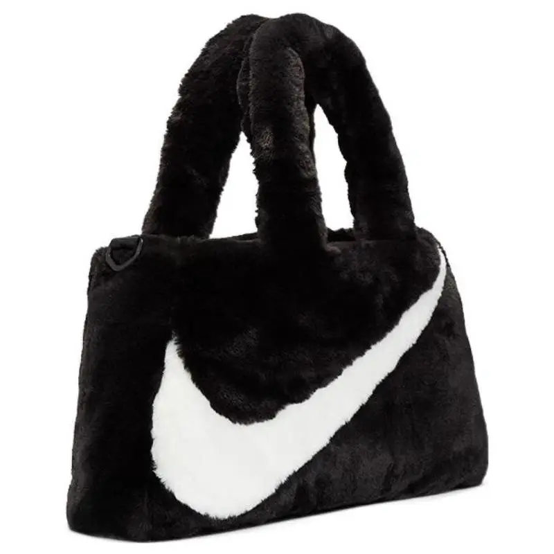 Borsa Tote in Pelliccia Sintetica Nera Casual Nike DQ5804-010 nero miniatura 4